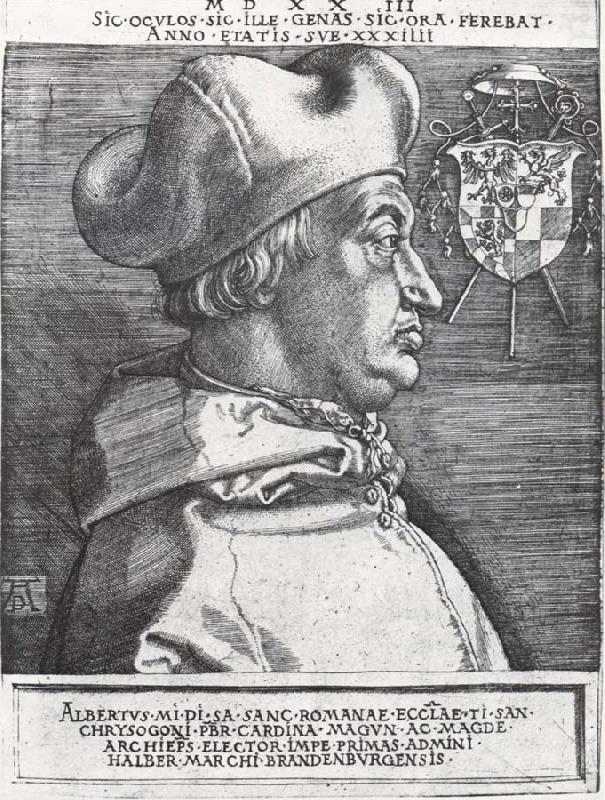 Cardinal Albrecht of Bran-Denburg in portrait, Albrecht Durer